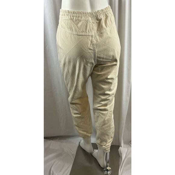 ZARA Denim Cross Stitch Baggy Joggers, Ivory, Sz: XL, 69-12 - Picture 5 of 15